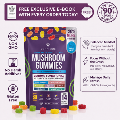 Vennique™ Mushroom Ashwagandha Gummies.