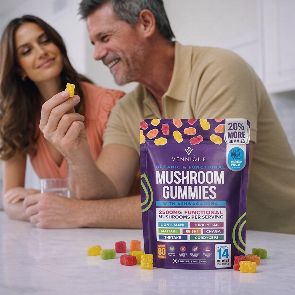 Vennique™ Mushroom Ashwagandha Gummies.