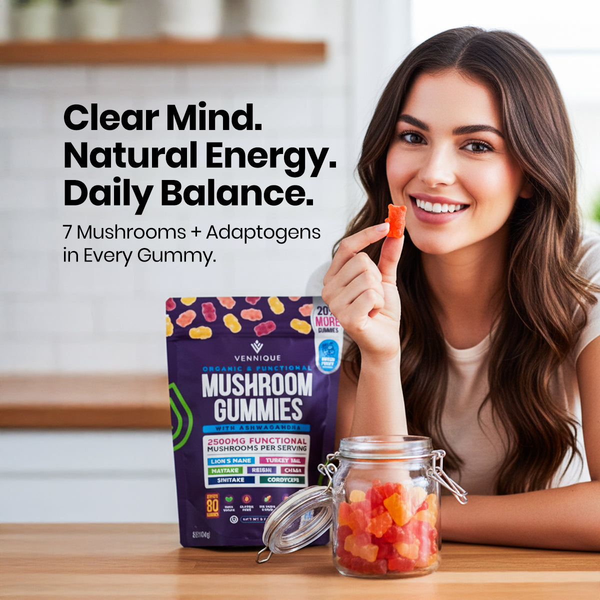 Vennique™ Mushroom Ashwagandha Gummies